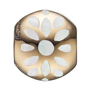 Christina Collect forgylt White Bloom Ball med hvit blomst i perlemor, modell 623-G111